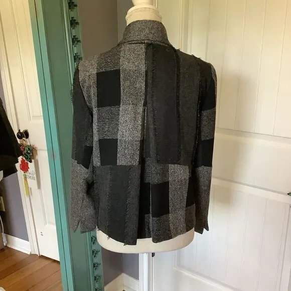 ColdWater Creek Black & Gray Patchwork Jacket 🐱👤🤍🖤 - Picture 5 of 8